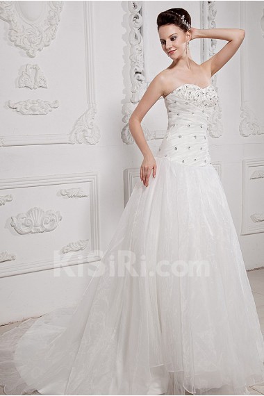 Yarn Sweetheart Ball Gown with Beaded