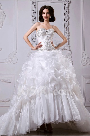 Yarn and satin Sweetheart Ball Gown