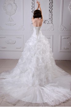 Yarn and satin Sweetheart Ball Gown