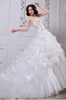 Yarn and satin Sweetheart Ball Gown