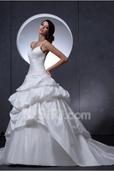 Taffeta V-Neckline Ball Gown