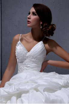 Taffeta V-Neckline Ball Gown