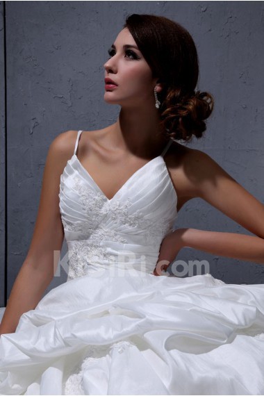 Taffeta V-Neckline Ball Gown