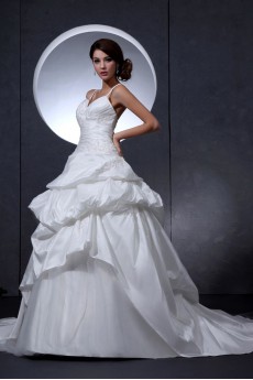 Taffeta V-Neckline Ball Gown