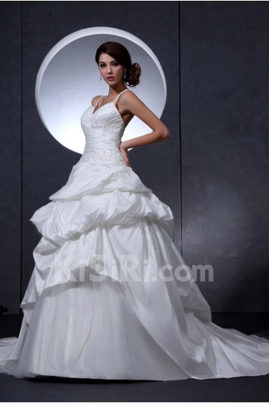 Taffeta V-Neckline Ball Gown