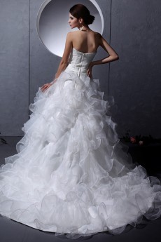 Organza and Lace Sweetheart A-line Dress 