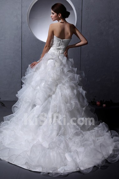 Organza and Lace Sweetheart A-line Dress 