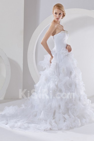 Satin and Organza Sweetheart Ball Gown