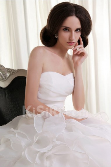 Organza Sweetheart Ball Gown with Beaded and Ruffle