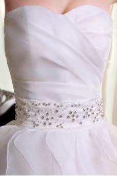 Organza Sweetheart Ball Gown with Beaded and Ruffle