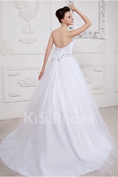 Organza Sweetheart Ball Gown with Embroidery and Ruffle