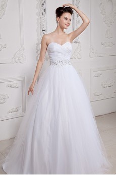 Organza Sweetheart Ball Gown with Embroidery and Ruffle