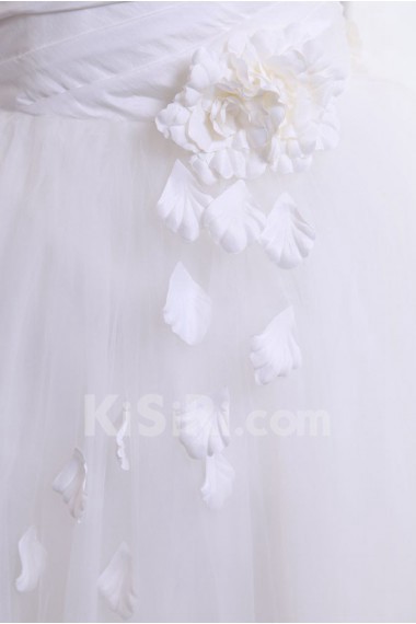 Satin and Yarn Sweetheart Ball Gown