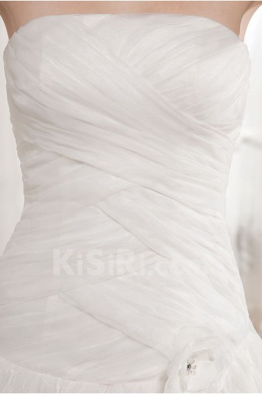 Taffeta and Organza Strapless Ball Gown