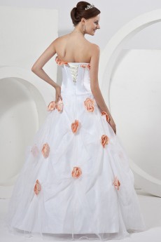 Satin Strapless Floor Length Ball Gown