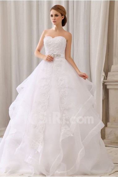 Organza and Lace Sweetheart Ball Gown