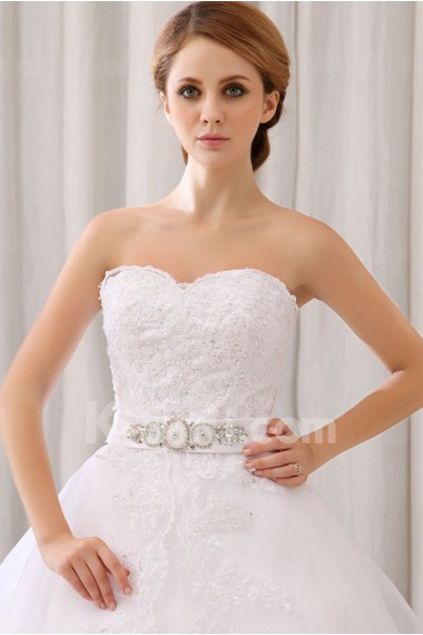 Organza and Lace Sweetheart Ball Gown