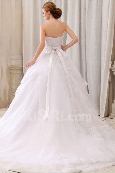 Organza and Lace Sweetheart Ball Gown