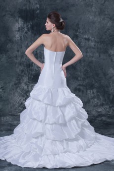 Taffeta and Satin Strapless Ball Gown