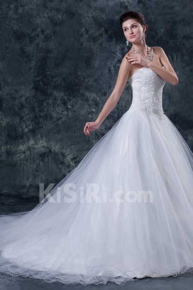 Tulle and Satin Sweetheart Ball Gown