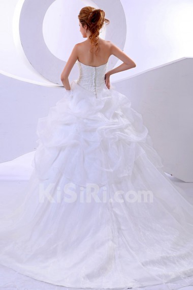 Organza Sweetheart Ball Gown with Beaded and Ruffle