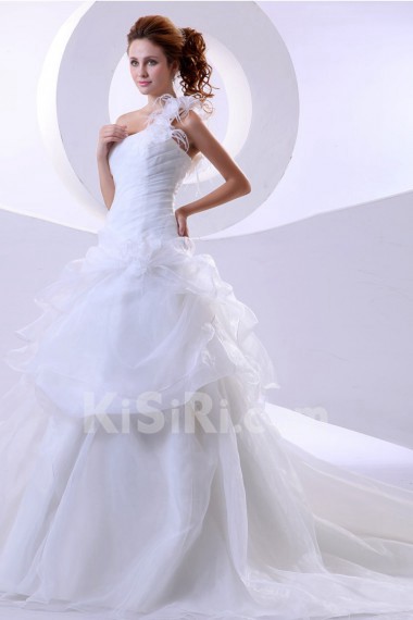 Organza One-Shoulder Ball Gown