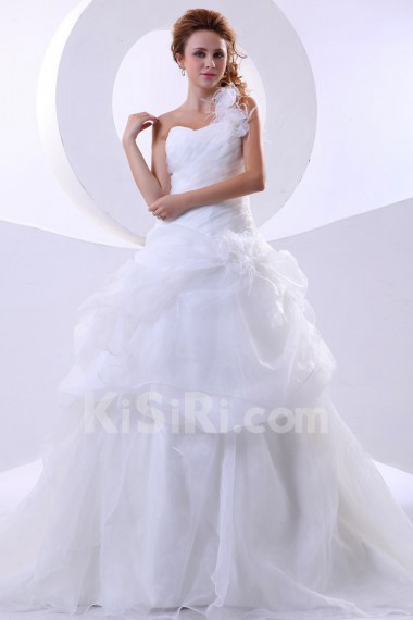 Organza One-Shoulder Ball Gown