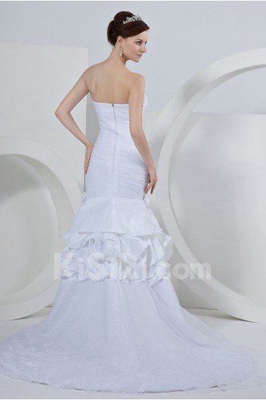 Taffeta Strapless Mermaid Dress with Embroidery