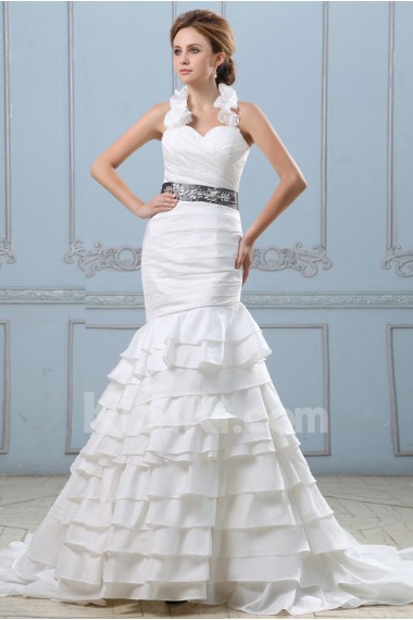 Taffeta Sweetheart Mermaid Dress with Ruffle