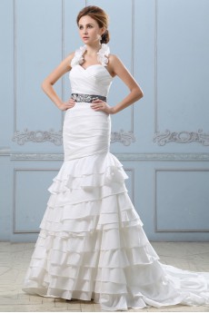 Taffeta Sweetheart Mermaid Dress with Ruffle