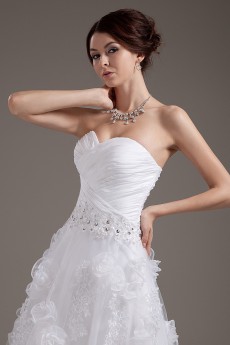 Organza Sweetheart Ankle-Length A-Line Dress