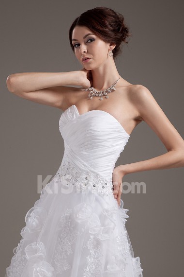 Organza Sweetheart Ankle-Length A-Line Dress