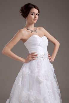 Organza Sweetheart Ankle-Length A-Line Dress