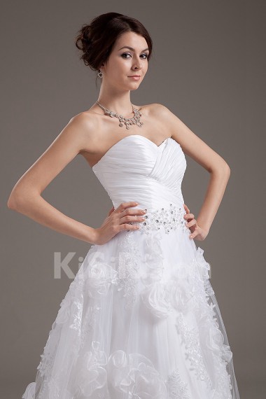 Organza Sweetheart Ankle-Length A-Line Dress