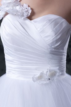 Organza One-Shoulder Ankle-Length Ball Gown