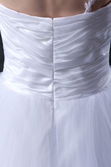 Organza One-Shoulder Ankle-Length Ball Gown