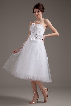 Tulle Strapless Short A-Line Dress