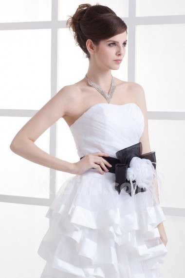 Satin and Taffeta Strapless Short A-line Dresss