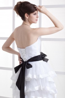 Satin and Taffeta Strapless Short A-line Dresss