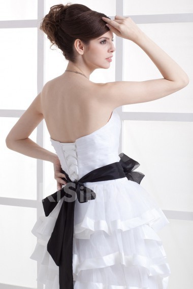 Satin and Taffeta Strapless Short A-line Dresss