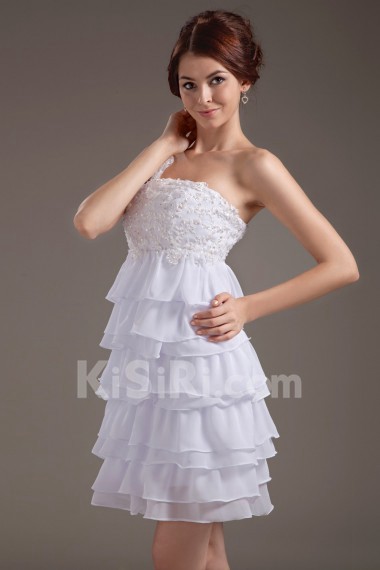 Chiffon One-Shoulder Short Dress