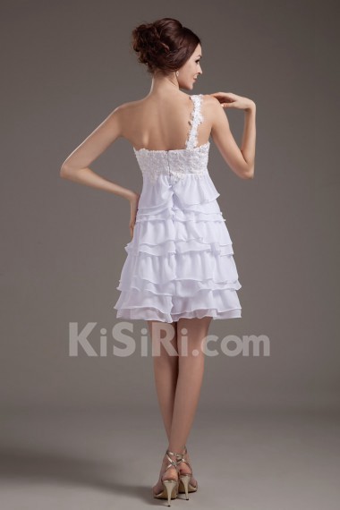 Chiffon One-Shoulder Short Dress