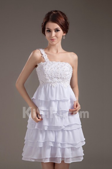 Chiffon One-Shoulder Short Dress