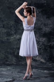 Satin Straps Neckline Short A-line Dress