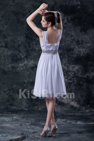 Satin Straps Neckline Short A-line Dress