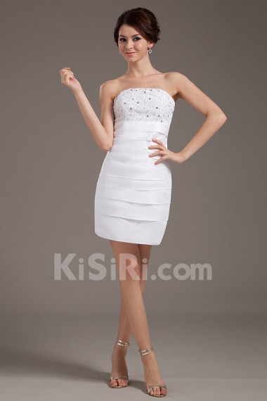 Satin Strapless Short Dress