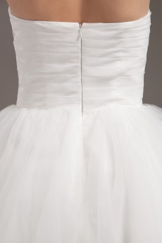 Yarn Strapless Short Ball Gown with Ruffle