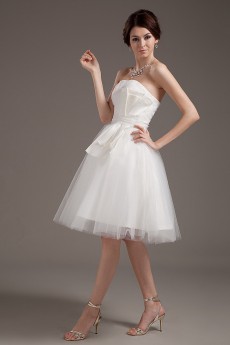 Yarn Strapless Short Ball Gown with Ruffle