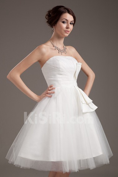 Yarn Strapless Short Ball Gown with Ruffle