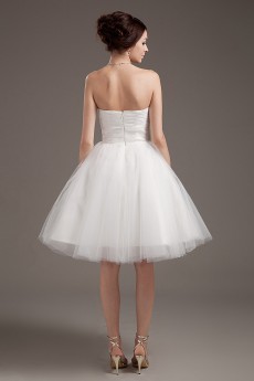 Yarn Strapless Short Ball Gown with Ruffle